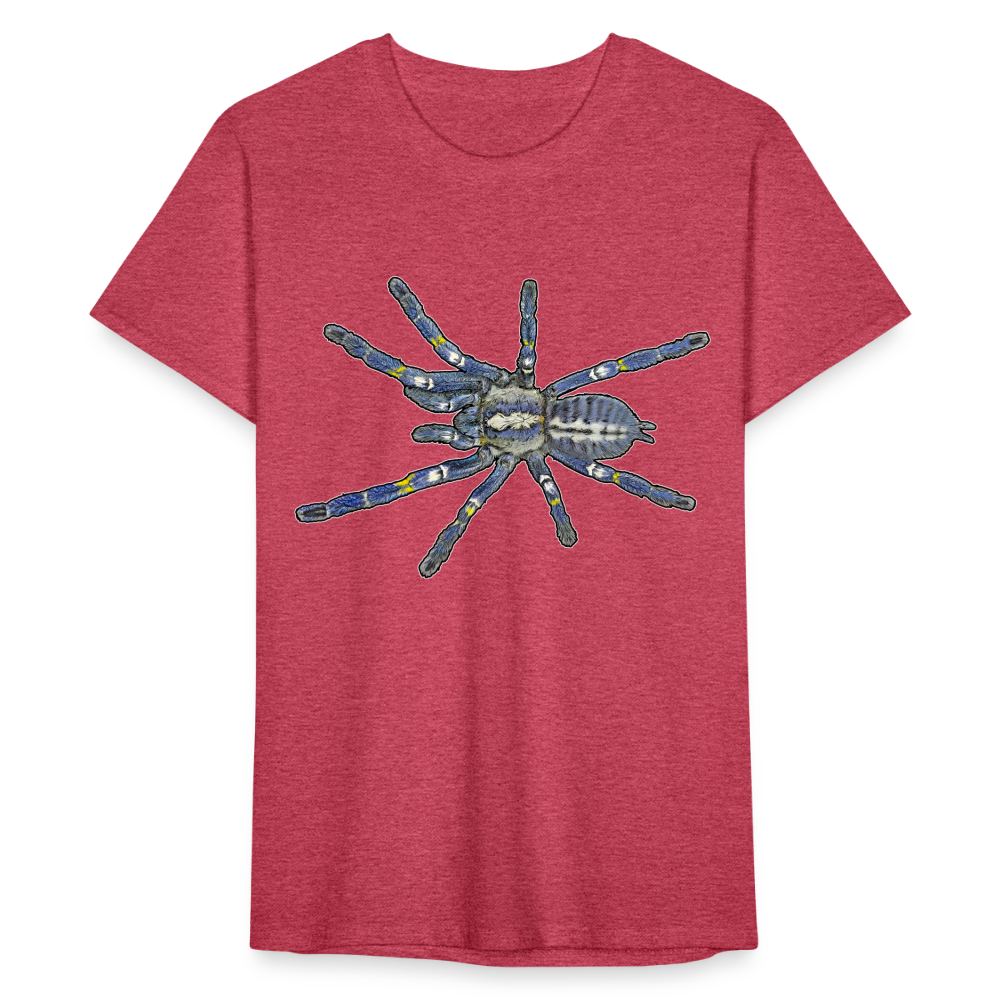 Männer Fruit of the Loom T-Shirt Poecilotheria metallica - Rot meliert