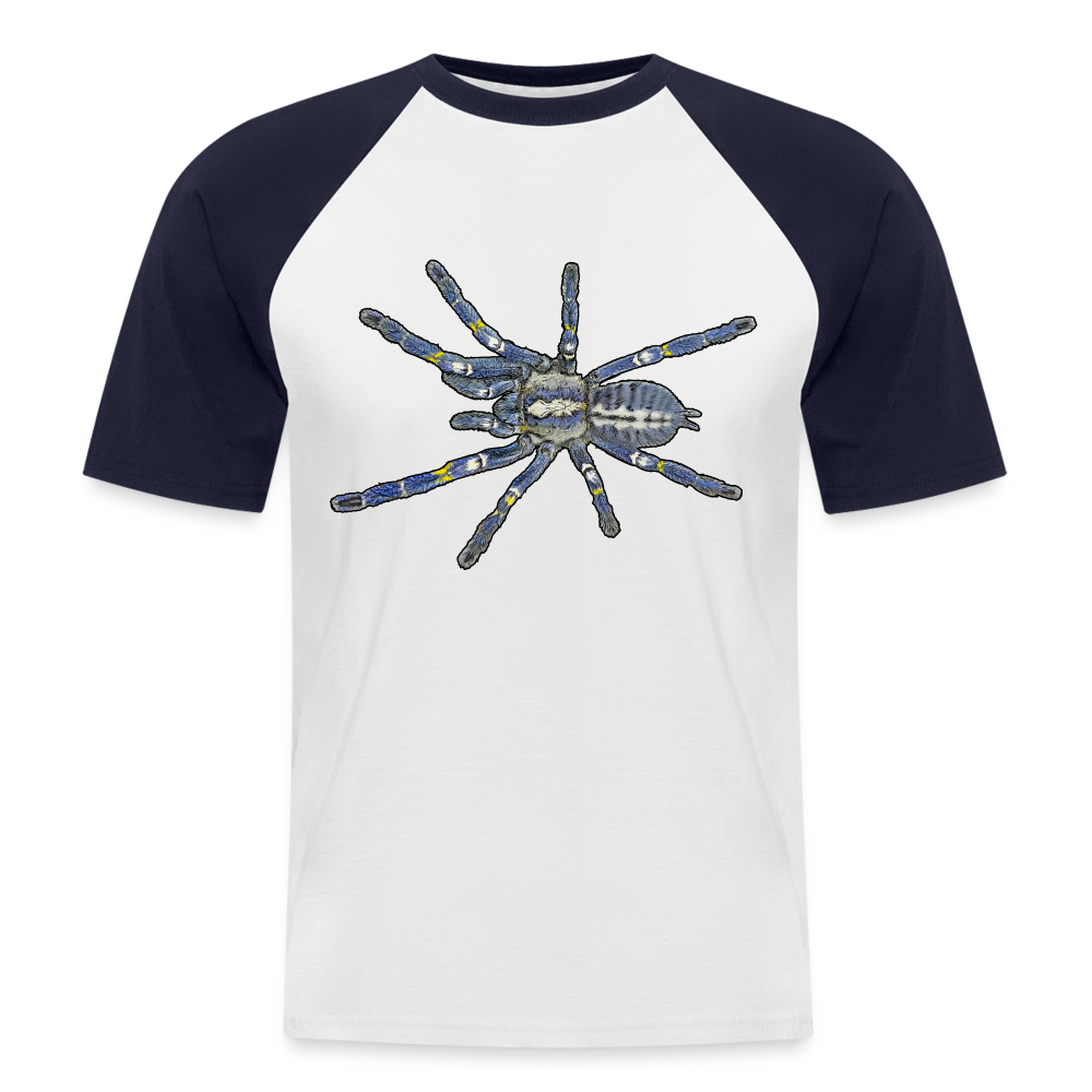 Männer Baseball T-Shirt Poecilotheria metallica - Weiß/Navy