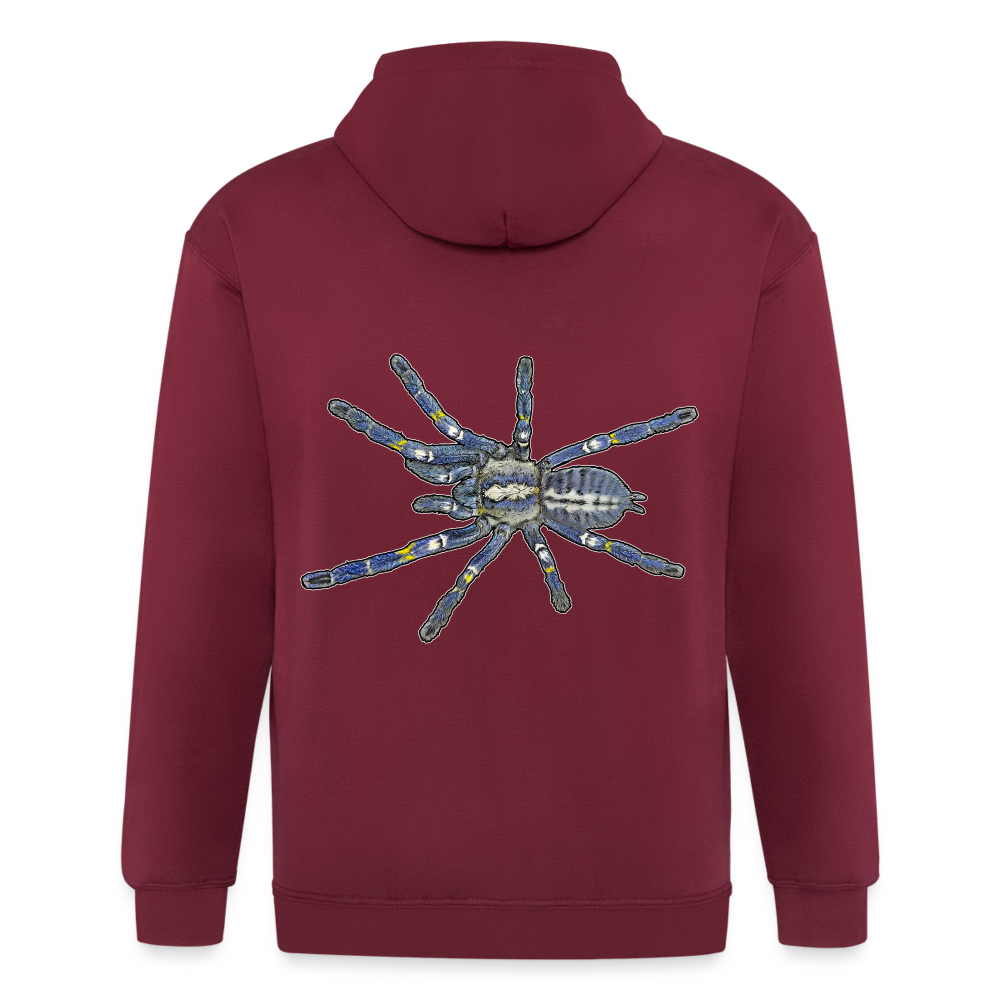 Männer Heavyweight Zip-Hoodie Poecilotheria metallica - Maroon