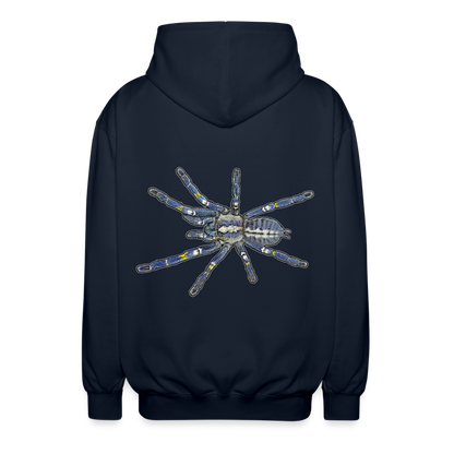 Unisex Zip-Hoodie Poecilotheria metallica - Navy