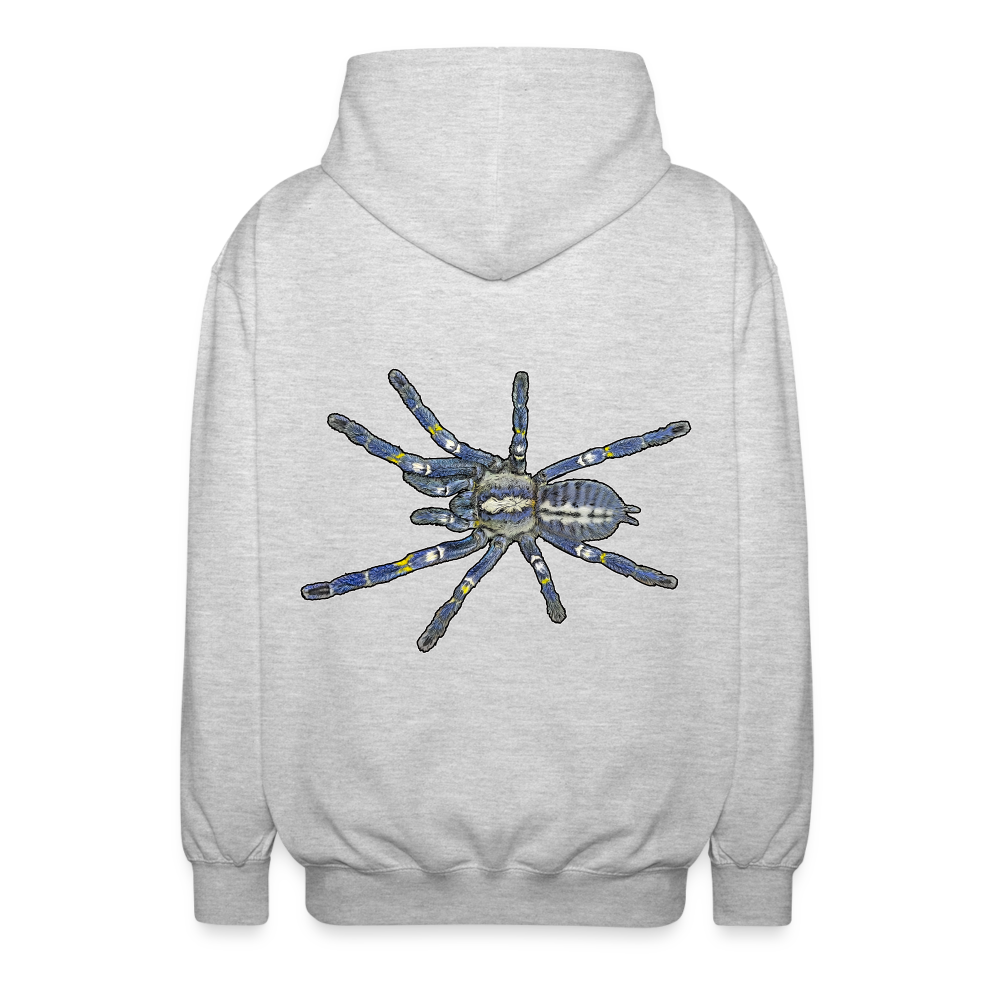 Unisex Zip-Hoodie Poecilotheria metallica - Hellgrau meliert