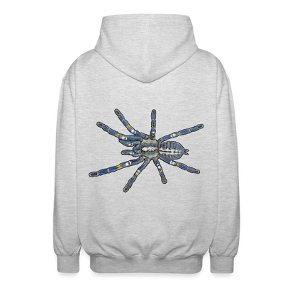 Unisex Zip-Hoodie Poecilotheria metallica - Hellgrau meliert