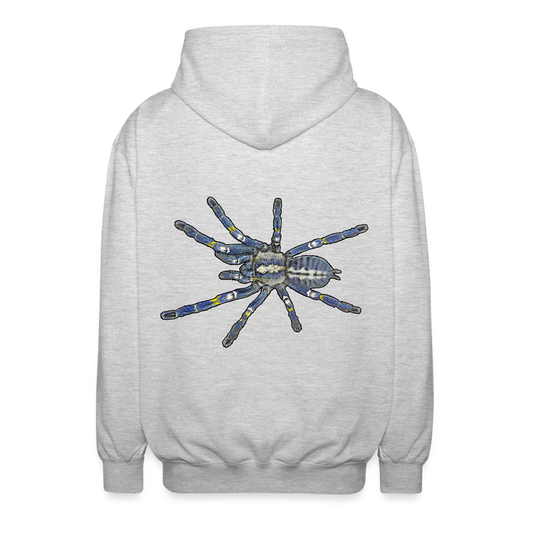 Unisex Zip-Hoodie Poecilotheria metallica - Hellgrau meliert
