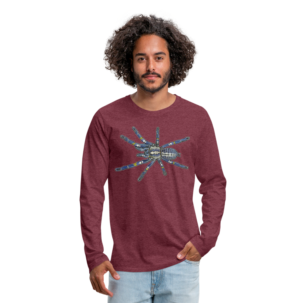 Männer Longsleeve Poecilotheria metallica - Bordeauxrot meliert