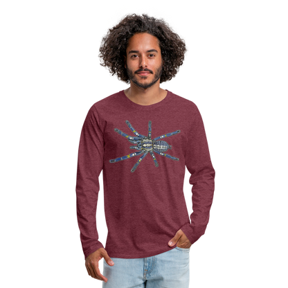 Männer Longsleeve Poecilotheria metallica - Bordeauxrot meliert