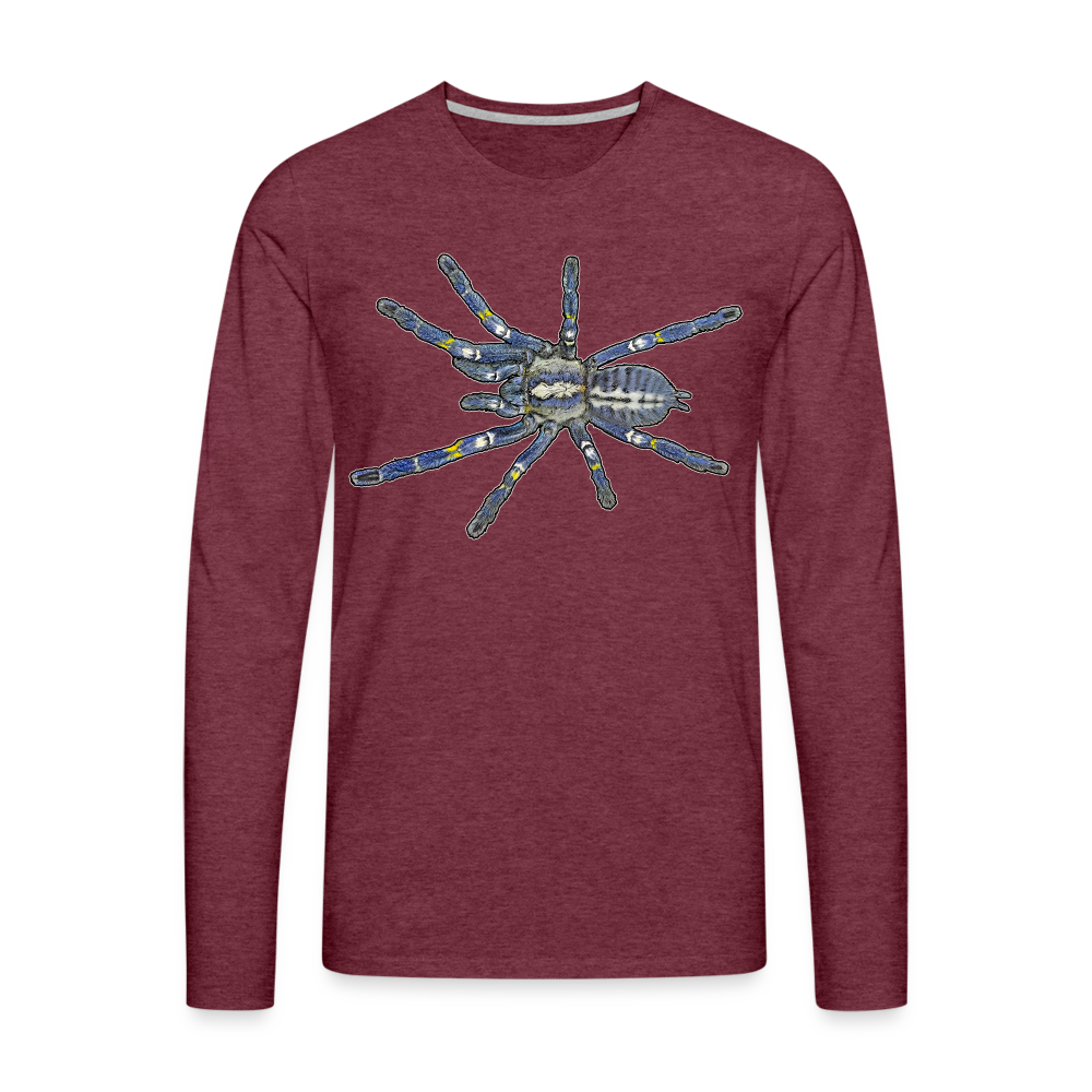 Männer Longsleeve Poecilotheria metallica - Bordeauxrot meliert