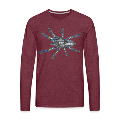 Männer Longsleeve Poecilotheria metallica - Bordeauxrot meliert