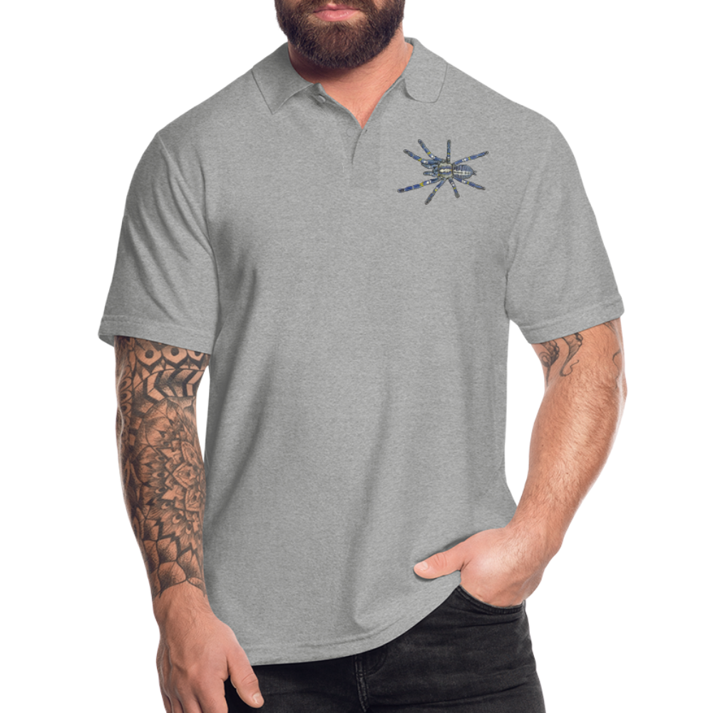 Männer Poloshirt Poecilotheria metallica - Grau meliert