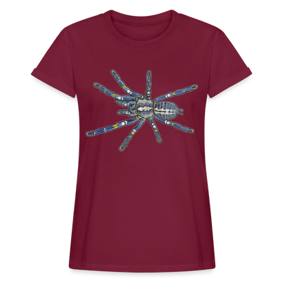 Frauen Oversized T-Shirt Poecilotheria metallica - Bordeaux