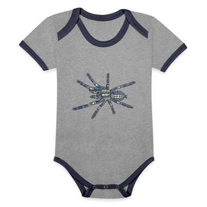 Baby Bio Kontrastbody kurz Poecilotheria metallica - Grau meliert/Navy