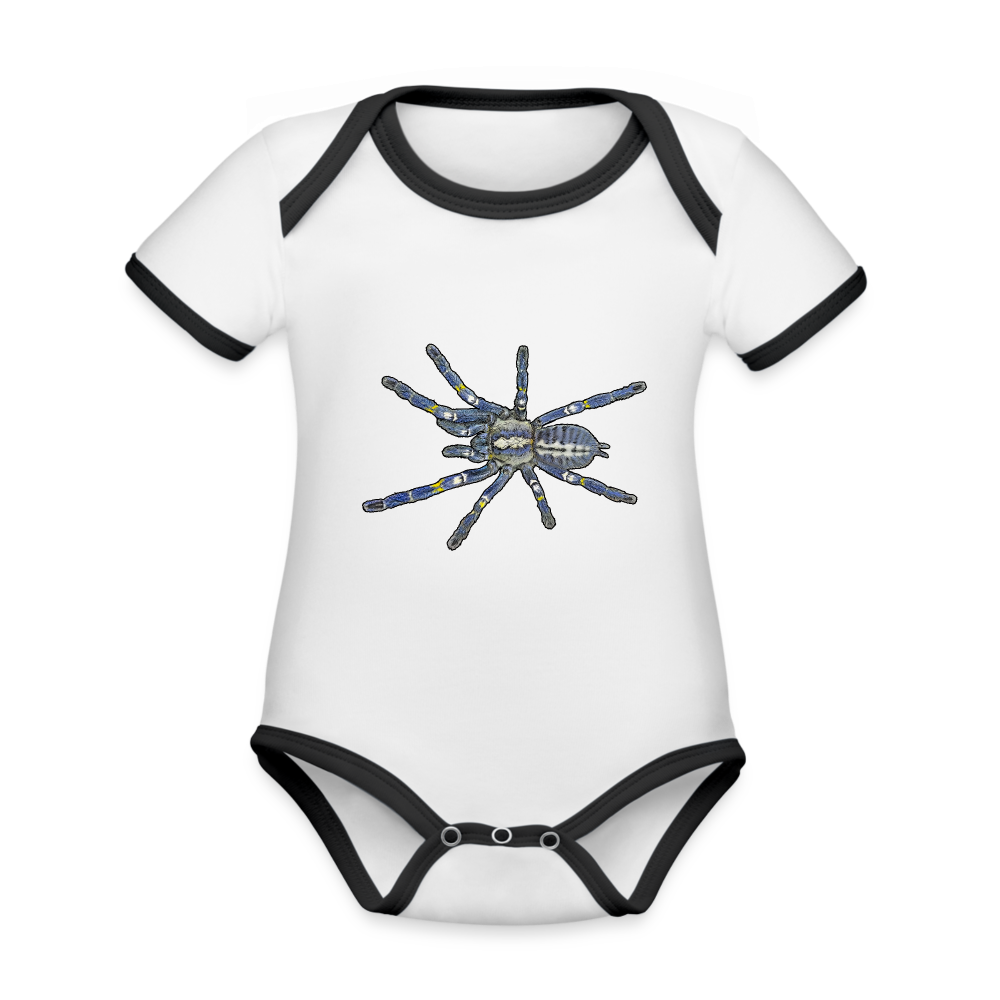Baby Bio Kontrastbody kurz Poecilotheria metallica - Weiß/Schwarz