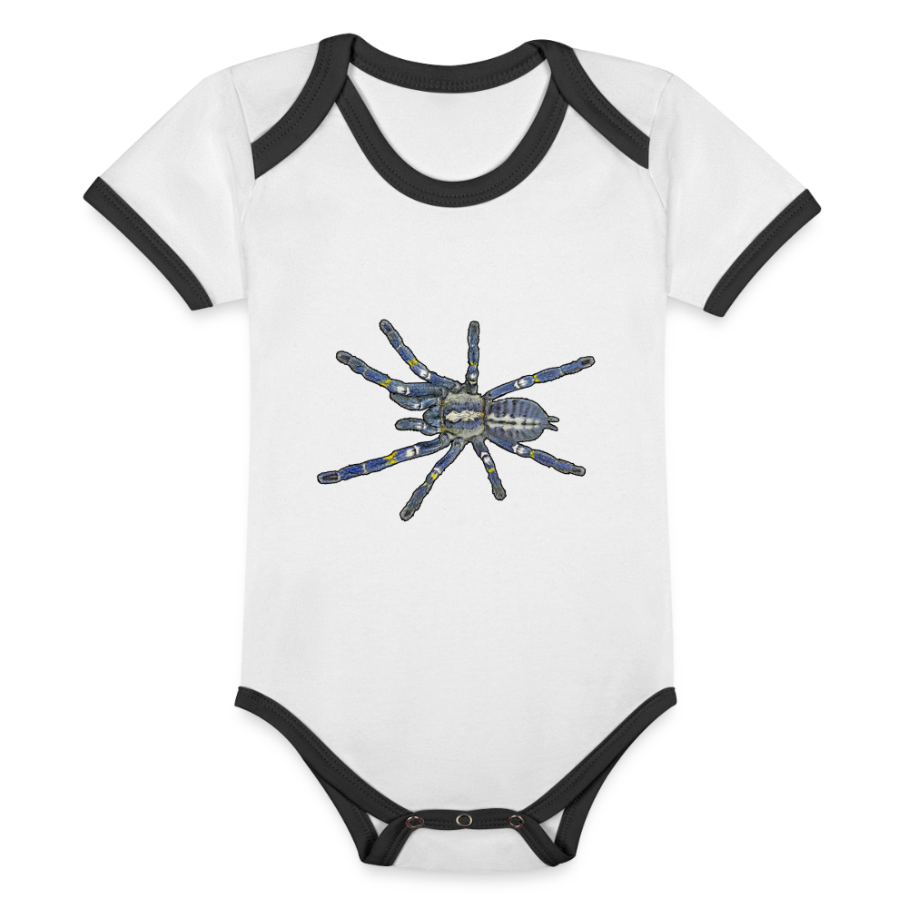 Baby Bio Kontrastbody kurz Poecilotheria metallica - Weiß/Schwarz