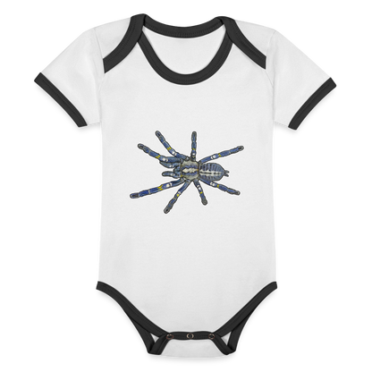 Baby Bio Kontrastbody kurz Poecilotheria metallica - Weiß/Schwarz
