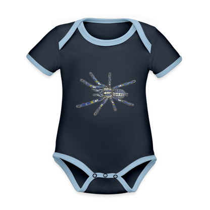 Baby Bio Kontrastbody kurz Poecilotheria metallica - Navy/Himmelblau