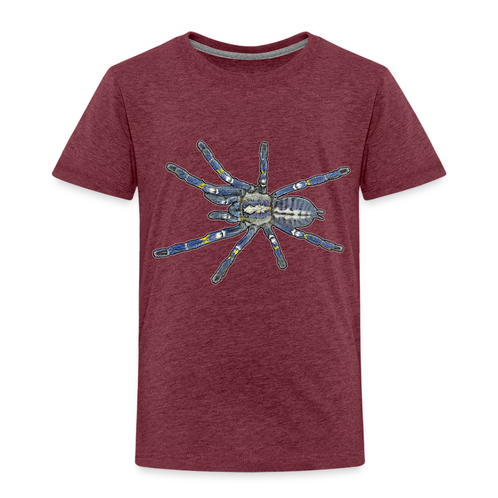 Kinder Basic T-Shirt Poecilotheria metallica - Bordeauxrot meliert