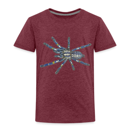 Kinder Basic T-Shirt Poecilotheria metallica - Bordeauxrot meliert