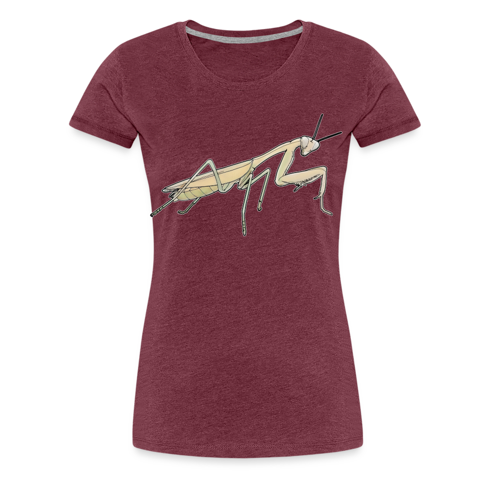 Frauen Basic T-Shirt Hierodula membranacea female - Bordeauxrot meliert