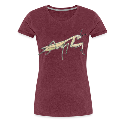 Frauen Basic T-Shirt Hierodula membranacea female - Bordeauxrot meliert