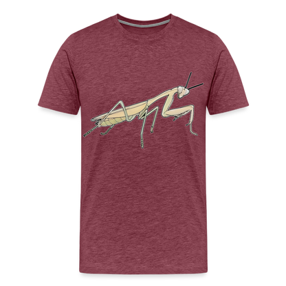 Männer Basic T-Shirt Hierodula membranacea female - Bordeauxrot meliert