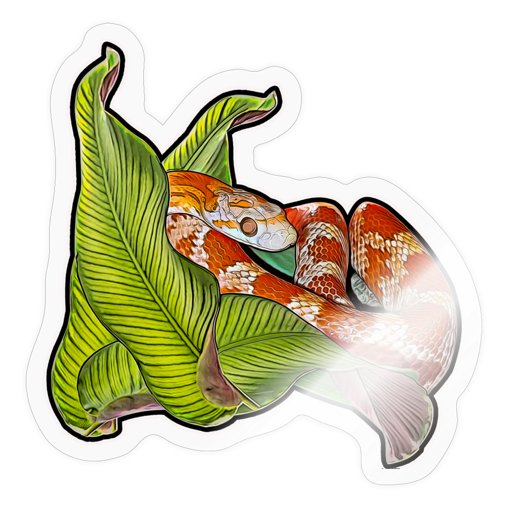 Sticker Pantherophis guttatus Lava - Transparent glänzend