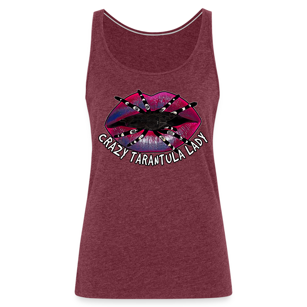 Frauen Tank Top Crazy Tarantula Lady - Bordeauxrot meliert