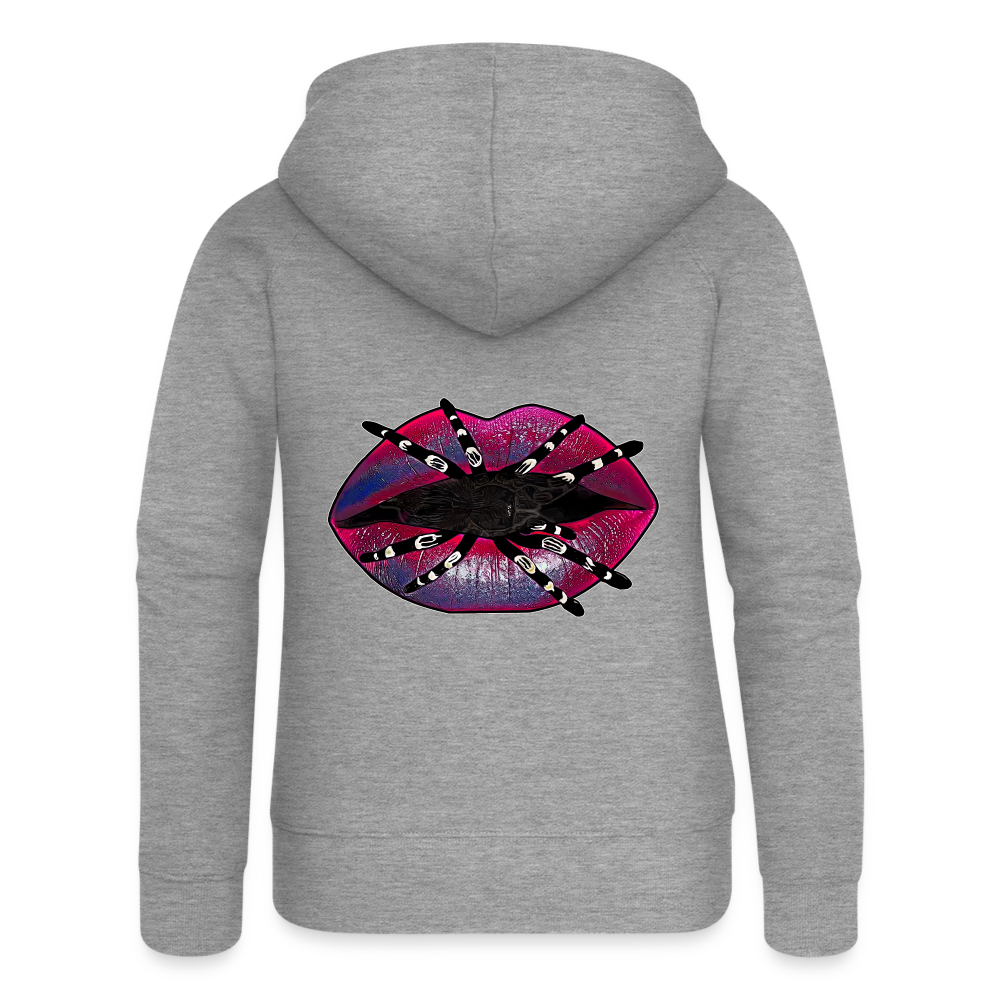 Frauen Zip-Hoodie Tarantula Lips - Grau meliert