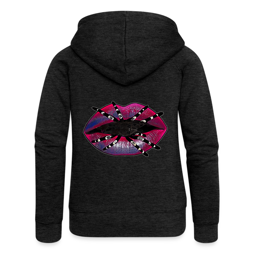 Frauen Zip-Hoodie Tarantula Lips - Anthrazit