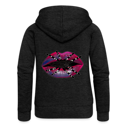 Frauen Zip-Hoodie Tarantula Lips - Anthrazit