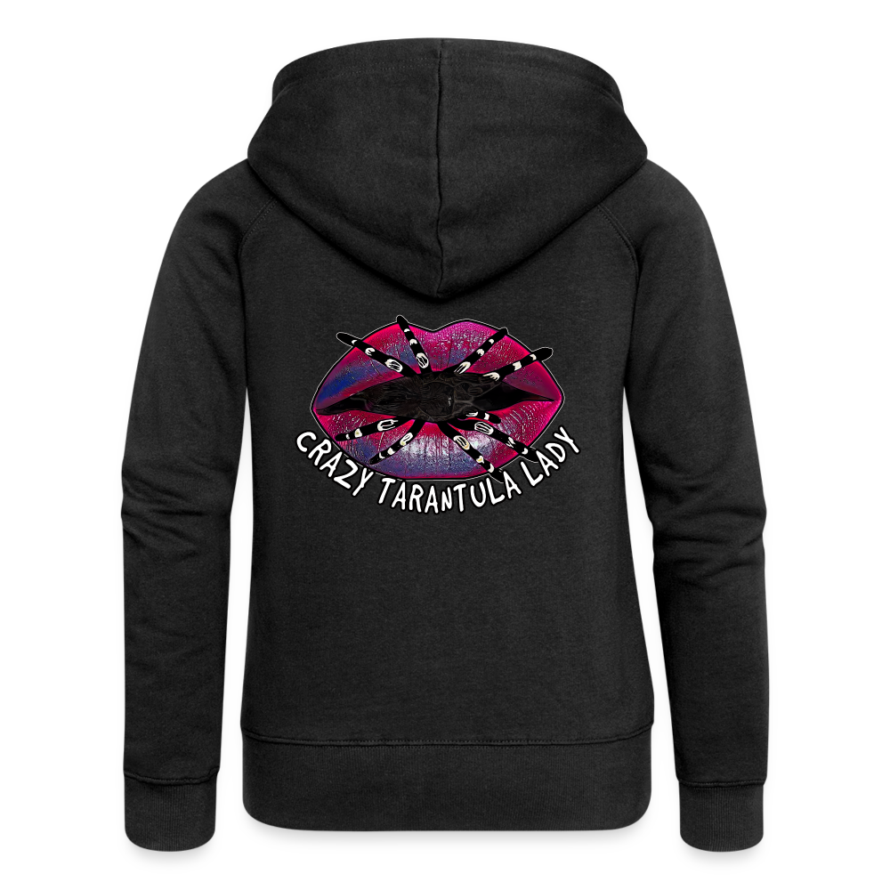 Frauen Zip-Hoodie Crazy Tarantula Lady - Schwarz