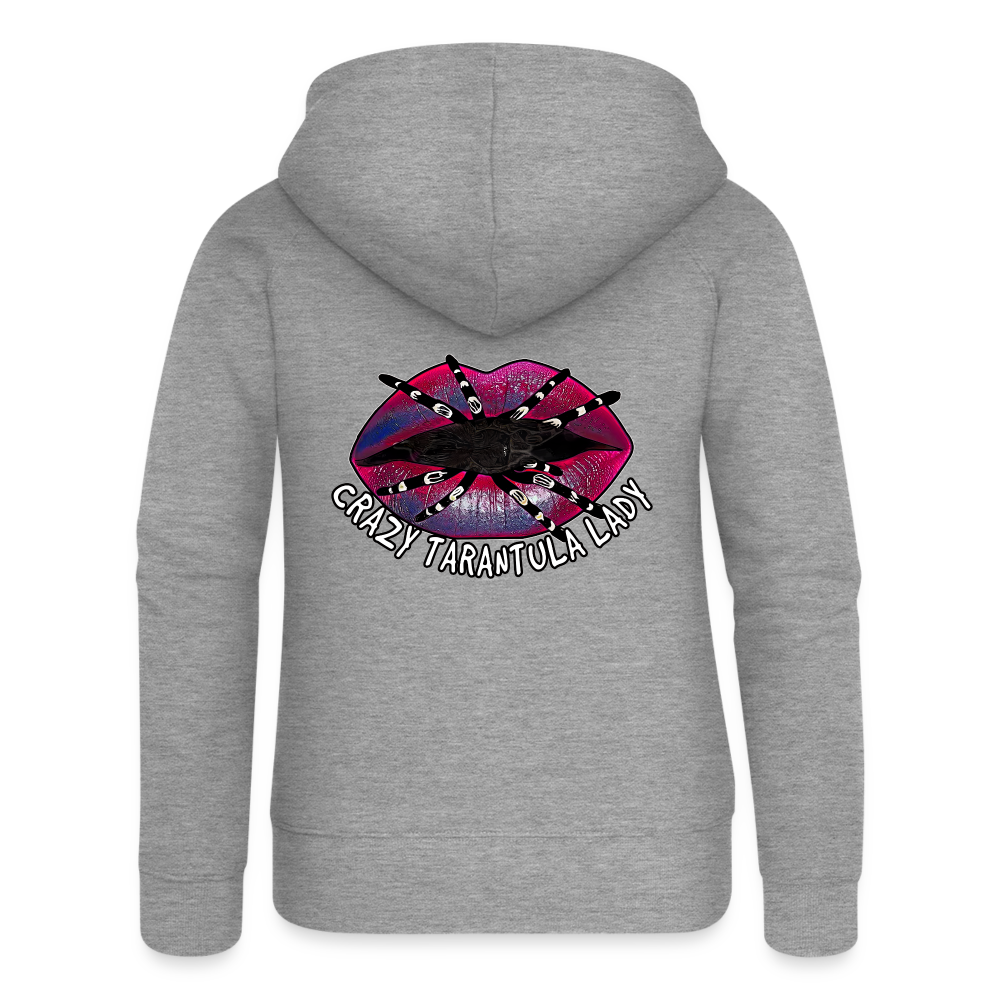 Frauen Zip-Hoodie Crazy Tarantula Lady - Grau meliert