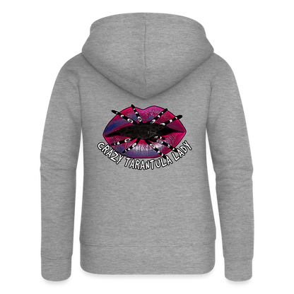 Frauen Zip-Hoodie Crazy Tarantula Lady - Grau meliert