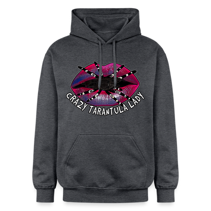 Unisex Gildan Softstyle® Midweight Hoodie Crazy Tarantula Lady - Dunkelgrau meliert