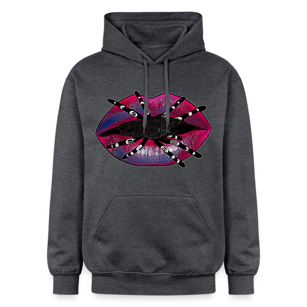 Unisex Gildan Softstyle® Midweight Hoodie Tarantula Lips - Dunkelgrau meliert
