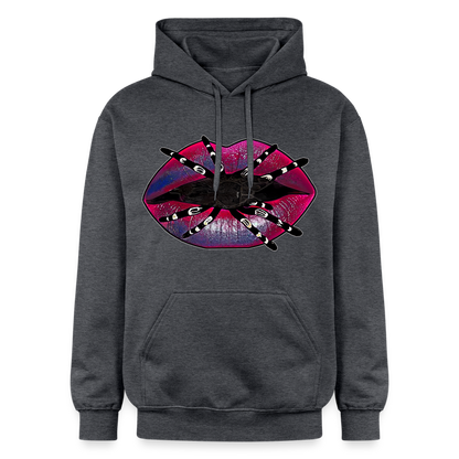 Unisex Gildan Softstyle® Midweight Hoodie Tarantula Lips - Dunkelgrau meliert