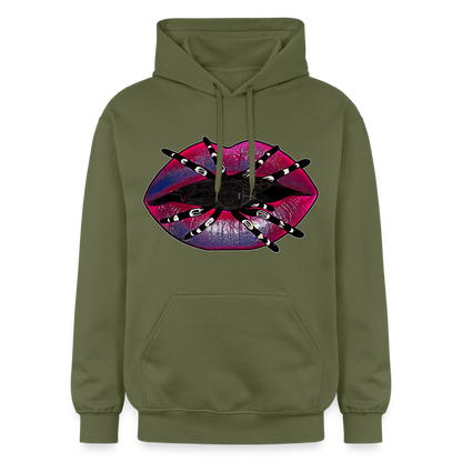 Unisex Gildan Softstyle® Midweight Hoodie Tarantula Lips - Militärgrün
