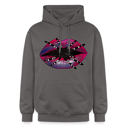 Unisex Gildan Softstyle® Midweight Hoodie Tarantula Lips - Dunkelgrau