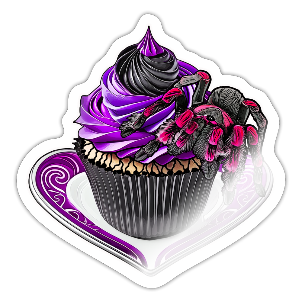 Sticker Tarantula Cupcake - Weiß glänzend