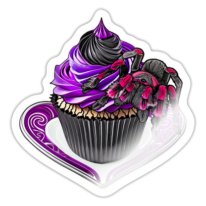 Sticker Tarantula Cupcake - Weiß glänzend
