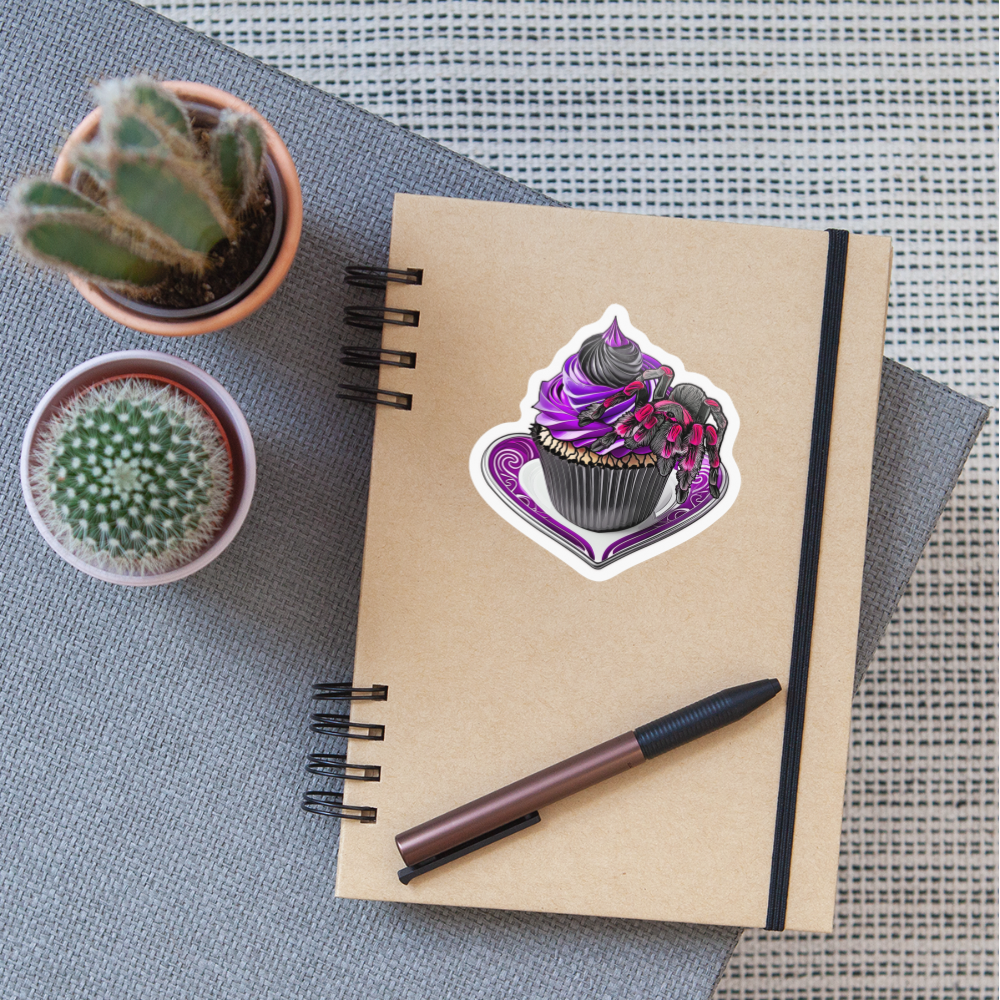 Sticker Tarantula Cupcake - Weiß glänzend