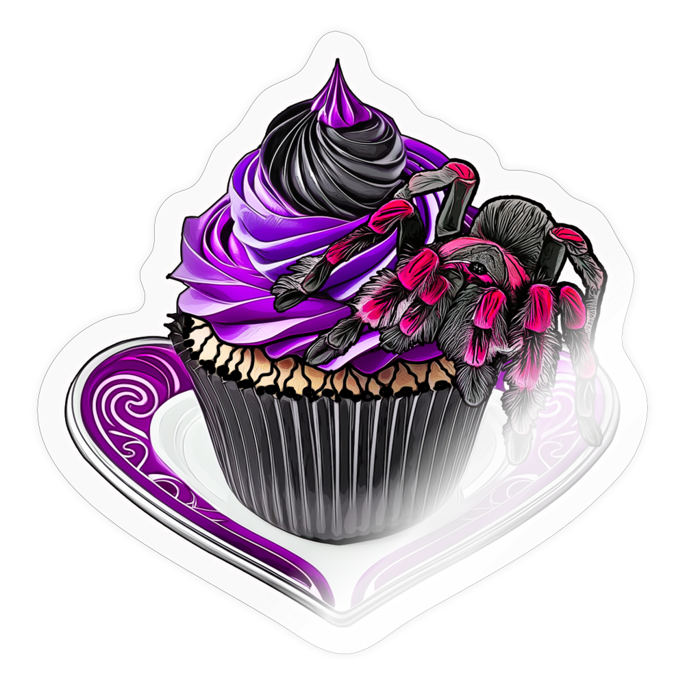 Sticker Tarantula Cupcake - Transparent glänzend