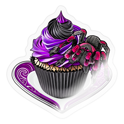 Sticker Tarantula Cupcake - Transparent glänzend