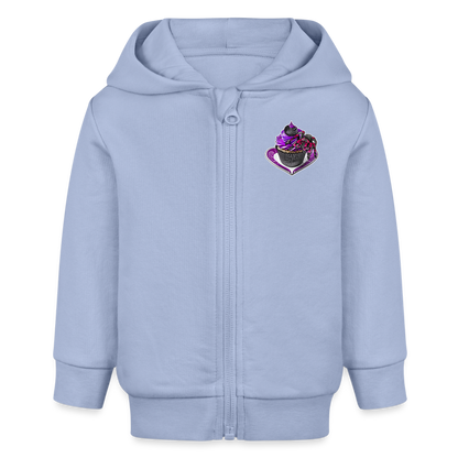 Baby Stanley & Stella Bio Zip Hoodie Tarantula Cupcake - Sky