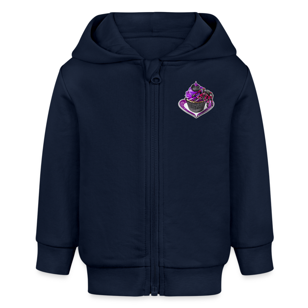 Baby Stanley & Stella Bio Zip Hoodie Tarantula Cupcake - Navy