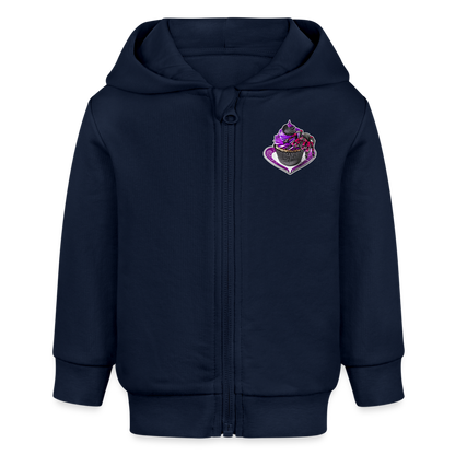 Baby Stanley & Stella Bio Zip Hoodie Tarantula Cupcake - Navy