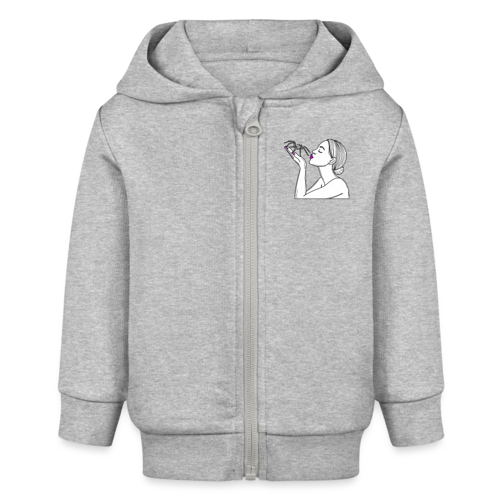 Baby Stanley & Stella Bio Zip Hoodie Spinnenliebe Skizze - Grau meliert
