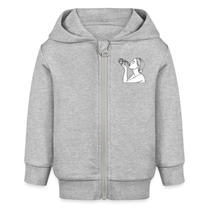 Baby Stanley & Stella Bio Zip Hoodie Spinnenliebe Skizze - Grau meliert