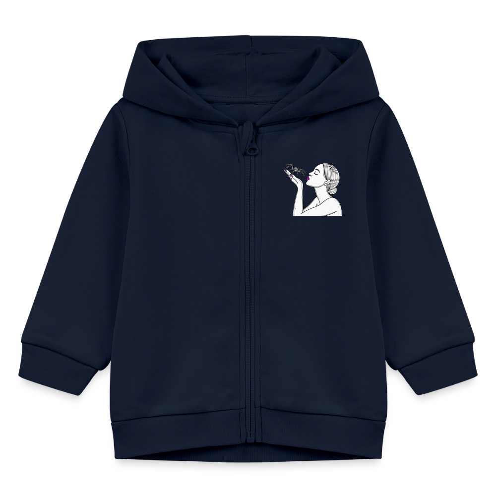 Baby Stanley & Stella Bio Zip Hoodie Spinnenliebe Skizze - Navy