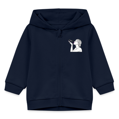 Baby Stanley & Stella Bio Zip Hoodie Spinnenliebe Skizze - Navy