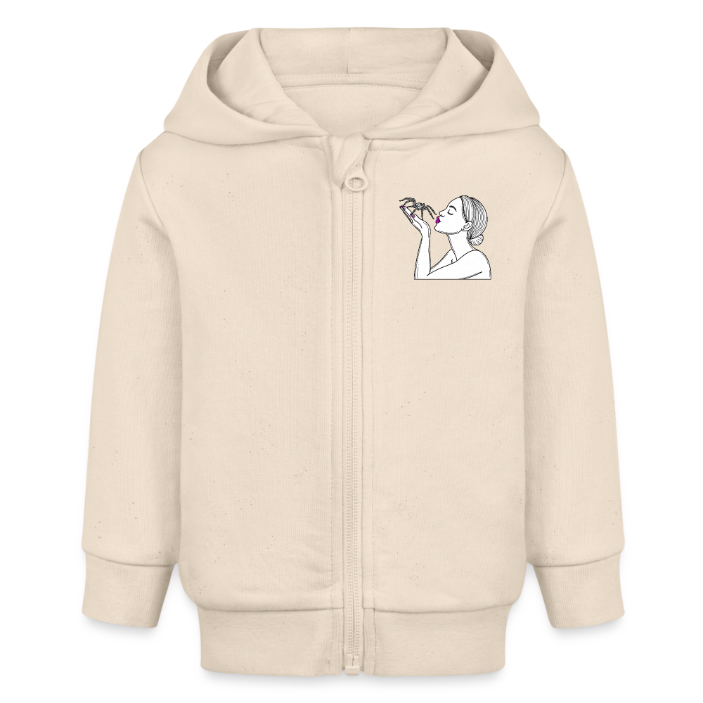 Baby Stanley & Stella Bio Zip Hoodie Spinnenliebe Skizze - Naturweiß