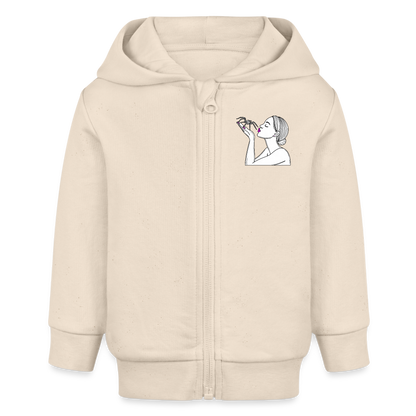 Baby Stanley & Stella Bio Zip Hoodie Spinnenliebe Skizze - Naturweiß